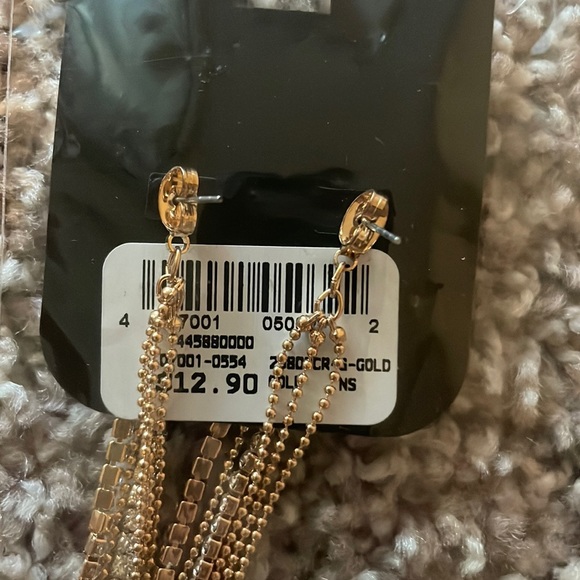 Gold long earrings - Picture 2 of 2